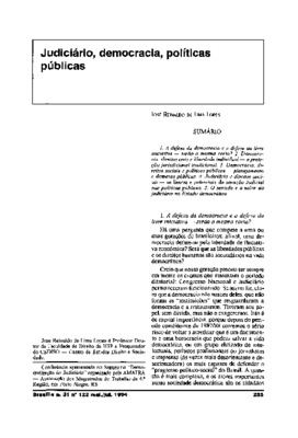 <BR>Data: 05/1994<BR>Fonte: Revista de informação legislativa, v. 31, n. 122, p. 255-265, abr./jun. 1994 | Direito e comércio internacional. São Paulo : LTr, 1994. p. 560-578<BR>Conteúdo: A defesa da democracia e a defesa da livre iniciativa : serão a mes