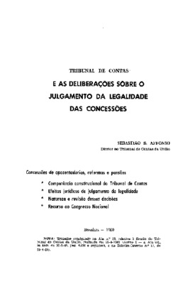 <BR>Data: 01/1969<BR>Fonte: Revista de informação legislativa, v. 6, n. 21, p. 53-62, jan./mar. 1969<BR>Parte de: ->Revista de informação legislativa : v. 6, n. 21 (jan./mar. 1969)<BR>Responsabilidade: Sebastião B. Affonso<BR>Endereço para citar este docu