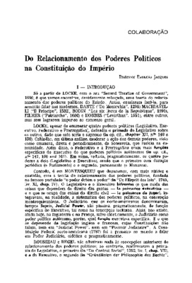 <BR>Data: 01/1974<BR>Fonte: Revista de informação legislativa, v. 11, n. 41, p. 5-16, jan./mar. 1974<BR>Parte de: ->Revista de informação legislativa : v. 11, n. 41 (jan./mar. 1974)<BR>Responsabilidade: Professor Paulino Jacques<BR>Endereço para citar est