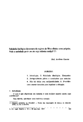 <BR>Data: 01/1977<BR>Fonte: Justitia, v. 38, n. 95, p. 125-138, out./dez. 1976 | Revista dos tribunais, São Paulo, v. 65, n. 493, p. 263-272, nov. 1976 | Revista de jurisprudência do Tribunal de Justiça do Estado de São Paulo, v. 43, p. 17-27, nov./dez. 1