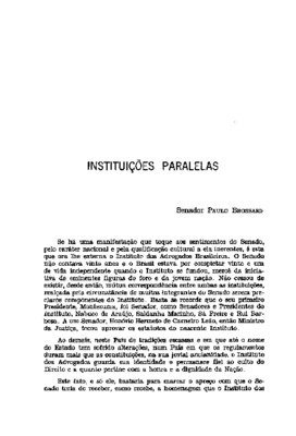 <BR>Data: 07/1976<BR>Fonte: Revista de informação legislativa, v. 13, n. 51, p. 37-42, jul./set. 1976<BR>Parte de: ->Revista de informação legislativa : v. 13, n. 51 (jul./set. 1976)<BR>Responsabilidade: Paulo Brossard<BR>Endereço para citar este document