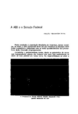 <BR>Data: 10/1976<BR>Fonte: Revista de informação legislativa, v. 13, n. 52, p. 13-14, out./dez. 1976<BR>Parte de: ->Revista de informação legislativa : v. 13, n. 52 (out./dez. 1976)<BR>Responsabilidade: Senador Magalhães Pinto<BR>Endereço para citar este