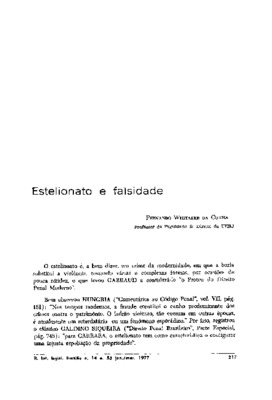 <BR>Data: 01/1977<BR>Fonte: Revista de informação legislativa, v. 14, n. 53, p. 217-220, jan./mar. 1977 | Revista de jurisprudência : Arquivos do Tribunal de Alçada do Rio de Janeiro : doutrina, jurisprudéncia, noticiário, v. 11, n. 16, p. 37-39, jul./set