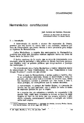 <BR>Data: 01/1977<BR>Fonte: Revista de informação legislativa, v. 14, n. 53, p. 113-144, jan./mar. 1977 | Revista da faculdade de direito da Universidade Federal de Minas Gerais, v. 25, n. 18, p. 175-216, maio 1977 | Revista de direito público, v. 14, n. 