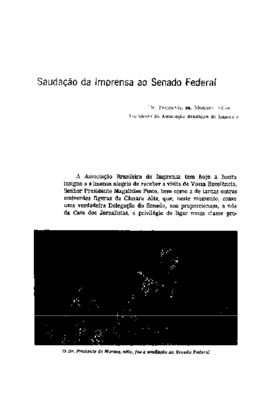 <BR>Data: 10/1976<BR>Fonte: Revista de informação legislativa, v. 13, n. 52, p. 9-13, out./dez. 1976<BR>Parte de: ->Revista de informação legislativa : v. 13, n. 52 (out./dez. 1976)<BR>Responsabilidade: Dr. Prudente de Moraes Neto<BR>Endereço para citar e