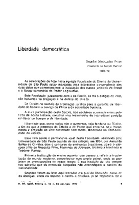 <BR>Data: 04/1977<BR>Fonte: Revista de informação legislativa, v. 14, n. 54, p. 9-10, abr./jun. 1977<BR>Parte de: ->Revista de informação legislativa : v. 14, n. 54 (abr./jun. 1977)<BR>Responsabilidade: Senador Magalhães Pinto<BR>Endereço para citar este 