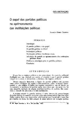 <BR>Data: 10/1977<BR>Fonte: Revista de informação legislativa, v. 14, n. 56, p. 45-70, out./dez. 1977<BR>Parte de: -www2.senado.leg.br/bdsf/item/id/496789->Revista de informação legislativa : v. 14, n. 56 (out./dez. 1977)<BR>Responsabilidade: O