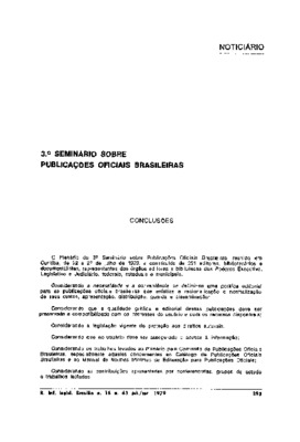 <BR>Data: 07/1979<BR>Fonte: Revista de informação legislativa, v. 16, n. 63, p. 293-296, jul./set. 1979<BR>Parte de: ->Revista de informação legislativa : v. 16, n. 63 (jul./set. 1979)<BR>Endereço para citar este documento: ->www2.senado.leg.br/bds