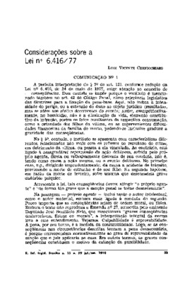 <BR>Data: 07/1978<BR>Fonte: Revista de informação legislativa, v. 15, n. 59, p. 33-36, jul./set. 1978<BR>Parte de: ->Revista de informação legislativa : v. 15, n. 59 (jul./set. 1978)<BR>Responsabilidade: Luiz Vicente Cernicchiaro<BR>Endereço para citar es