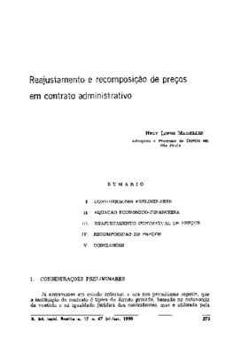 <BR>Data: 07/1980<BR>Fonte: Revista de informação legislativa, v. 17, n. 67, p. 273-282, jul./set. 1980 | Revista do Tribunal de Contas do Município de São Paulo, v. 9, n. 30, p. 5-9, dez. 1980 | Revista de direito administrativo, n. 139, p. 11-21, jan./m