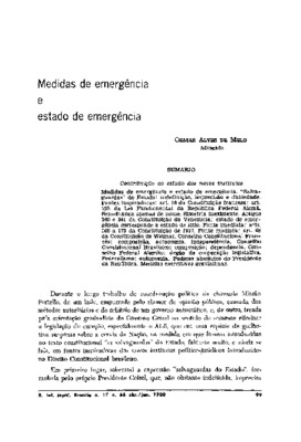 <BR>Data: 04/1980<BR>Fonte: Revista de informação legislativa, v. 17, n. 66, p. 99-110, abr./jun. 1980<BR>Parte de: -www2.senado.leg.br/bdsf/item/id/496798->Revista de informação legislativa : v. 17, n. 66 (abr./jun. 1980)<BR>Responsabilidade: 