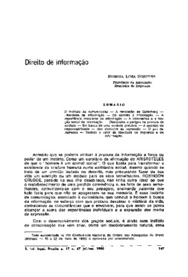 <BR>Data: 07/1980<BR>Fonte: Revista de informação legislativa, v. 17, n. 67, p. 147-198, jul./set. 1980<BR>Parte de: ->Revista de informação legislativa : v. 17, n. 67 (jul./set. 1980)<BR>Responsabilidade: Barbosa Lima Sobrinho<BR>Endereço para citar este