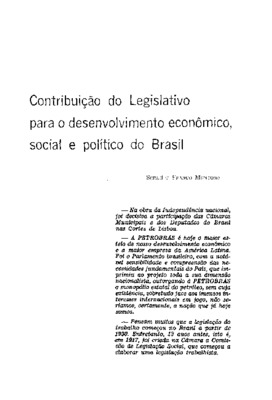 <BR>Data: 04/1976<BR>Fonte: Revista de informação legislativa, v. 13, n. 50, p. 65-72, abr./jun. 1976<BR>Parte de: ->Revista de informação legislativa : v. 13, n. 50 (abr./jun. 1976)<BR>Responsabilidade: Franco Montoro<BR>Endereço para citar este document