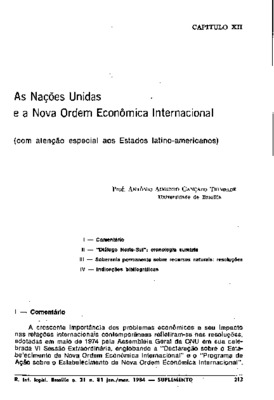 <BR>Data: 01/1984<BR>Fonte: Revista de informação legislativa,  v. 21, n. 81, p. 213-232, jan./mar. 1984. Suplemento<BR>Parte de: ->Revista de informação legislativa : v. 21, n. 81 (jan./mar. 1984)<BR>Responsabilidade: Antônio Augusto Cançado Trindade<BR>