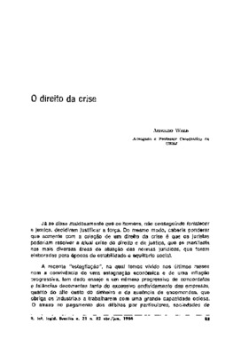 <BR>Data: 04/1984<BR>Fonte: Revista de informação legislativa, v. 21, n. 82, p. 83-86, abr./jun. 1984 | Revista do Instituto dos Advogados Brasileiros, v. 18, n. 62, p. 11-14, jan./jun. 1984<BR>Parte de: ->Revista de informação legislativa : v. 21, n. 82 