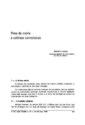 <BR>Data: 04/1984<BR>Fonte: Revista de informação legislativa, v. 21, n. 82, p. 131-134, abr./jun. 1984<BR>Parte de: ->Revista de informação legislativa : v. 21, n. 82 (abr./jun. 1984)<BR>Responsabilidade: Paulino Jacques<BR>Endereço para citar este docum