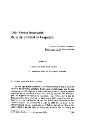 <BR>Data: 10/1984<BR>Fonte: Revista de informação legislativa, v. 21, n. 84, p. 299-304, out./dez. 1984<BR>Parte de: ->Revista de informação legislativa : v. 21, n. 84 (out./dez. 1984)<BR>Responsabilidade: Antonio Maria Lorca Navarrete<BR>Endereço para ci