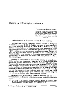 <BR>Data: 10/1984<BR>Fonte: Revista de informação legislativa, v. 21, n. 84, p. 221-232, out./dez. 1984<BR>Parte de: ->Revista de informação legislativa : v. 21, n. 84 (out./dez. 1984)<BR>Responsabilidade: Paulo Affonso Leme Machado<BR>Endereço para citar