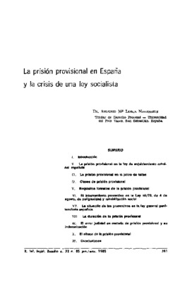 <BR>Data: 01/1985<BR>Fonte: Revista de informação legislativa, v. 22, n. 85, p. 391-402, jan./mar. 1985<BR>Parte de: ->Revista de informação legislativa : v. 22, n. 85 (jan./mar. 1985)<BR>Responsabilidade: Antonio Maria Lorca Navarrete<BR>Endereço para ci