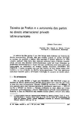 <BR>Data: 01/1985<BR>Fonte: Revista de informação legislativa, v. 22, n. 85, p. 257-276, jan./mar. 1985 | Revista da faculdade de direito da Universidade de São Paulo, v. 79, p. 262-282, jan./dez. 1984 | Scientia ivridica : revista de direito comparado po