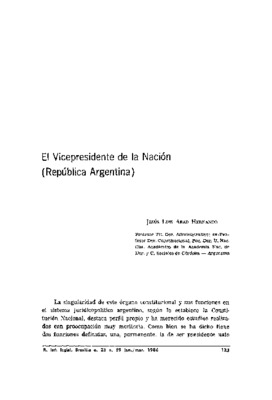 <BR>Data: 01/1986<BR>Fonte: Revista de informação legislativa, v. 23, n. 89, p. 123-128, jan./mar. 1986<BR>Parte de: ->Revista de informação legislativa : v. 23, n. 89 (jan./mar. 1986)<BR>Responsabilidade: Jesús Luis Abad Hernando<BR>Endereço para citar e