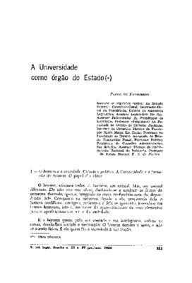 <BR>Data: 01/1986<BR>Fonte: Revista de informação legislativa, v. 23, n. 89, p. 253-292, jan./mar. 1986<BR>Conteúdo: O homem e a sociedade. Ciência e política. A Universidade e a formação do homem. O papel das elites -- A Universidade, em cada Estado, est