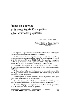 <BR>Data: 07/1986<BR>Fonte: Revista de Informação Legislativa, v. 23, n. 91, p. 347-354, jul./set. 1986<BR>Parte de: ->Revista de informação legislativa : v. 23, n. 91 (jul./set. 1986)<BR>Responsabilidade: Raul Anibal Etcheverry<BR>Endereço para citar est