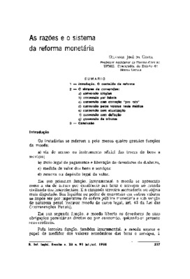 <BR>Data: 07/1986<BR>Fonte: Revista de informação legislativa, v. 23, n. 91, p. 317-324, jul./set. 1986 | Revista forense, v. 82, n. 294, p. 407-410, abr./jun. 1986 | Revista jurídica mineira, v. 3, n. 23, p. 49-55, mar. 1986<BR>Conteúdo: Introdução -- O 