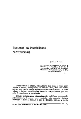 <BR>Data: 01/1987<BR>Fonte: Revista de informação legislativa, v. 24, n. 93, p. 31-36, jan./mar. 1987<BR>Parte de: ->Revista de informação legislativa : v. 24, n. 93 (jan./mar. 1987)<BR>Responsabilidade: Claudio Pacheco<BR>Endereço para citar este documen