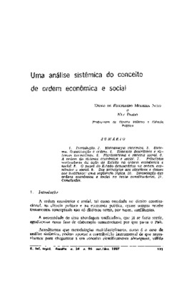 <BR>Data: 10/1987<BR>Fonte: Revista de informação legislativa, v. 24, n. 96, p. 121-138, out./dez. 1987 | Revista de Direito da Procuradoria Geral do Estado do Rio de Janeiro, n. 40 p. 65 a 82, 1988<BR>Conteúdo: Introdução -- Metodologia sistêmica -- Sist