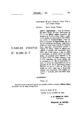 <BR>Data: 12/1964<BR>Fonte: Revista de informação legislativa, v.1, n. 4, p. 127-156, dez. 1964<BR>Parte de: ->Revista de informação legislativa : v. 1, n. 4 (dez. 1964)<BR>Responsabilidade: Heráclito Fontoura Sobral Pinto | José Crispim Borges<BR>Endereç