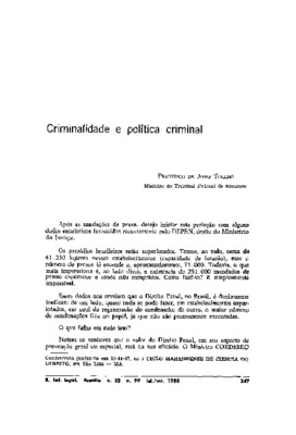 <BR>Data: 07/1999<BR>Fonte: Revista de informação legislativa, v. 25, n. 99, p. 247-256, jul./set. 1999 | Revista jurídica mineira, v. 4, n. 40, p. 59-66, ago. 1987<BR>Parte de: ->Revista de informação legislativa : v. 25, n. 99 (jul./set. 1988)<BR>Respon