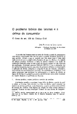 <BR>Data: 07/1988<BR>Fonte: Revista de informação legislativa, v. 25, n. 99, p. 239-246, jul./set. 1988<BR>Conteúdo: Norma jurídica, ordem jurídica e sentido da conduta -- Lacunas como problema de decisão -- As lacunas como problema da interpretação -- In