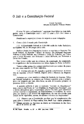 <BR>Data: 01/1990<BR>Fonte: Revista de informação legislativa, v. 27, n. 105, p. 65-72, jan./mar. 1990<BR>Parte de: ->Revista de informação legislativa : v. 27, n. 105 (jan./mar. 1990)<BR>Responsabilidade: Sydney Sanches<BR>Endereço para citar este docume