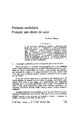 <BR>Data: 01/1990<BR>Fonte: Revista de informação legislativa, v. 27, n. 105, p. 203-220, jan./mar. 1990 | Revista de direito mercantil, industrial, econômico e financeiro, nova série, v. 27, n. 72, p. 27-40, out./dez. 1988<BR>Parte de: ->Revista de infor