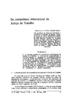 <BR>Data: 01/1989<BR>Fonte: Revista LTr: legislação do trabalho e previdencia social, v. 53, n. 12, p. 1399-1408, dez. 1989 | Revista do Tribunal Superior do Trabalho, v. 57, p. 35-49  1988 | Revista de informação legislativa, v. 26, n. 101, p. 71-86, jan