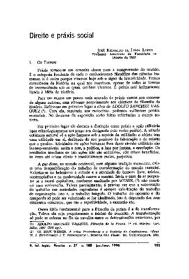 <BR>Data: 01/1990<BR>Fonte: Revista de informação legislativa, v. 27, n. 105, p. 191-202, jan./mar. 1990<BR>Parte de: ->Revista de informação legislativa : v. 27, n. 105 (jan./mar. 1990)<BR>Responsabilidade: José Reinaldo de Lima Lopes<BR>Endereço para ci