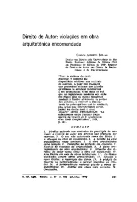 <BR>Data: 01/1990<BR>Fonte: Revista de Informação Legislativa, v. 27, n. 105, p. 221-236, jan./mar. 1990<BR>Parte de: ->Revista de informação legislativa : v. 27, n. 105 (jan./mar. 1990)<BR>Responsabilidade: Carlos Alberto Bittar<BR>Endereço para citar es