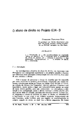 <BR>Data: 04/1990<BR>Fonte: Revista de Informação Legislativa, v. 27, n. 106, p. 173-180, abr./jun. 1990<BR>Parte de: ->Revista de informação legislativa : v. 27, n. 106 (abr./jun. 1990)<BR>Responsabilidade: Guilherme Fernandes Neto<BR>Endereço para citar