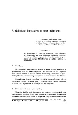 <BR>Data: 07/1990<BR>Fonte: Revista de Informação Legislativa, v. 27, n. 107, p. 277-286, jul./set. 1990<BR>Parte de: ->Revista de informação legislativa : v. 27, n. 107 (jul./set. 1990)<BR>Responsabilidade: Eduardo José Wense Dias<BR>Endereço para citar 