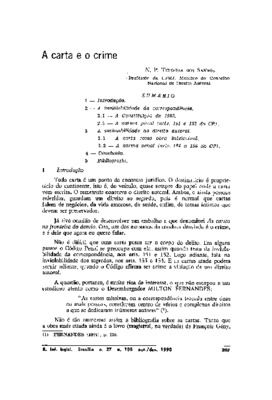 <BR>Data: 10/1990<BR>Fonte: Revista de Informação Legislativa, v. 27, n. 108, p. 207-220, out./dez. 1990<BR>Parte de: ->Revista de informação legislativa : v. 27, n. 108 (out./dez. 1990)<BR>Responsabilidade: N. P. Teixeira dos Santos<BR>Endereço para cita