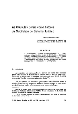 <BR>Data: 10/1991<BR>Fonte: Revista de informação legislativa, v. 28, n. 112, p. 13-32, out./dez. 1991<BR>Parte de: ->Revista de informação legislativa : v. 28, n. 112 (out./dez. 1991)<BR>Responsabilidade: Judith Martins-Costa<BR>Endereço para citar este 