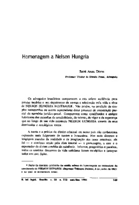 <BR>Data: 10/1991<BR>Fonte: Revista de informação legislativa, v. 28, n. 112, p. 149-160, out./dez. 1991<BR>Parte de: ->Revista de informação legislativa : v. 28, n. 112 (out./dez. 1991)<BR>Responsabilidade: René Ariel Dotti<BR>Endereço para citar este do