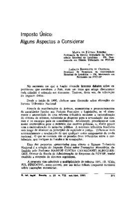 <BR>Data: 10/1991<BR>Fonte: Revista de informação legislativa, v. 28, n. 112, p. 371-374, out./dez. 1991 | Revista forense, v. 87, n. 314, p. 287-288, abr./jun. 1991 | Revista jurídica da Procuradoria Geral da Fazenda Estadual, n. 5, p. 26-28, jan./mar. 1