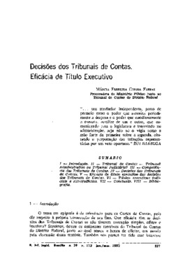 <BR>Data: 01/1992<BR>Fonte: Revista de informação legislativa, v. 29, n. 113, p. 331-344, jan./mar. 1992 | Revista do Tribunal de Contas do Distrito Federal, n. 18, p. 23-35, 1992 | Revista de doutrina e jurisprudência / Tribunal de Justiça do Distrito Fe