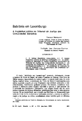 <BR>Data: 01/1992<BR>Fonte: Revista de informação legislativa, v. 29, n. 113, p. 461-478, jan./mar. 1992<BR>Parte de: ->Revista de informação legislativa : v. 29, n. 113 (jan./mar. 1992)<BR>Responsabilidade: Pascale Berteloot<BR>Endereço para citar este d