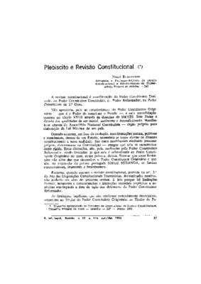 <BR>Data: 10/1992<BR>Fonte: Revista de informação legislativa, v. 29, n. 116, p. 27-30, out./dez. 1992 | Revista da Ordem dos Advogados do Brasil / Seção da Bahia, v. 5, n. 2, p. 189-194, nov. 1992 | Revista de direito do Tribunal de Justiça do Estado do 