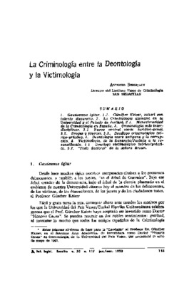 <BR>Data: 01/1993<BR>Fonte: Revista de Informação Legislativa, v. 30, n. 117, p. 115-144, jan./mar. 1993<BR>Parte de: ->Revista de informação legislativa : v. 30, n. 117 (jan./mar. 1993)<BR>Responsabilidade: Antonio Beristain<BR>Endereço para citar este d