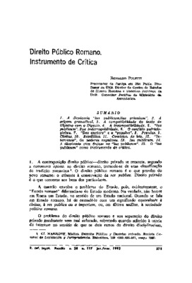 <BR>Data: 01/1993<BR>Fonte: Revista de informação legislativa, v. 30, n. 117, p. 371-396, jan./mar. 1993<BR>Parte de: ->Revista de informação legislativa : v. 30, n. 117 (jan./mar. 1993)<BR>Responsabilidade: Ronaldo Poletti<BR>Endereço para citar este doc