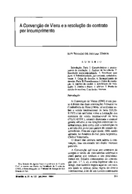 <BR>Data: 01/1994<BR>Fonte: Revista de informação legislativa, v. 31, n. 121, p. 211-225, jan./mar. 1994<BR>Conteúdo: Introdução -- Resolução extrajudicializada -- Resolução ipso facto -- Subsidiariedade, jus variandi, cumulatividade -- Culpa do devedor -